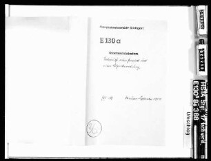 Entwürfe einer Gemeinde- und einer Bezirksordnung