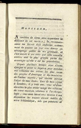Lettre de l'Auteur à M. Banks