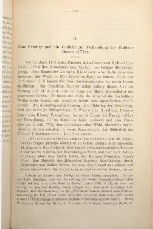 II. Eine Predigt und ein Gedicht zur Vollendung des Fuldaer Domes (1712).