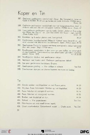 Koper en tin (Nr. 387-418)