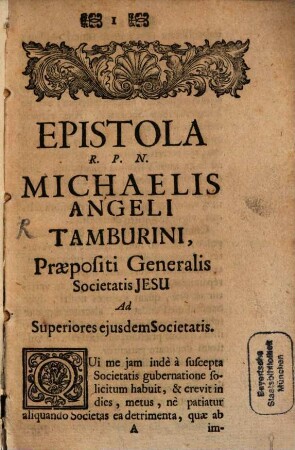 Epistola ad Superiores Societatis Jesu