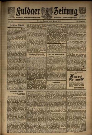 Dritte Ausgabe vom Samstag, den 01. Februar 1908.