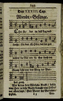 Das XXXIII. Cap. Abendt-Gesänge.