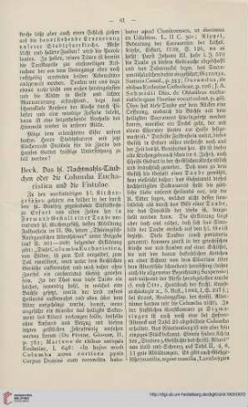 23: Das hl. Nachtmahls-Täubchen oder die Columba Eucharistica und die Fistulae