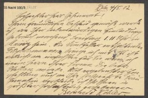 Brief an Ludwig Strecker  und B. Schott's Söhne : 07.05.1902