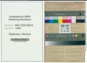Entnazifizierung Heinrich Zieskoven , geb. 27.05.1903 ()