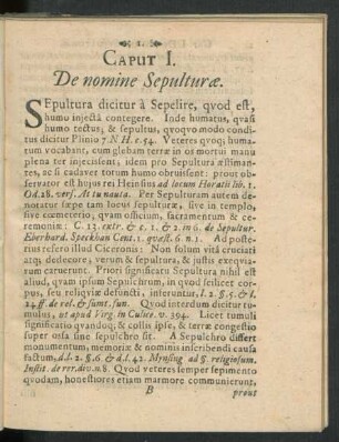 Caput I. De nomine Sepulturae.