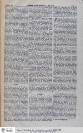 Aus: Darmstädter Volksblatt Nummer 102 vom 01. Mai 1912
