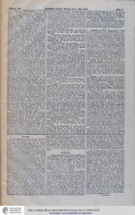Aus: Darmstädter Volksblatt Nummer 102 vom 01. Mai 1912