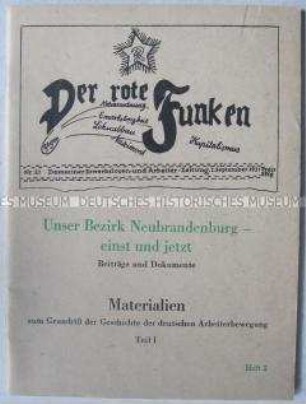 Materialsammlung zur Geschichte der Arbeiterbewegung im Bezirk Neubrandenburg