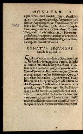 Conatus Secundus de fide & operibus.