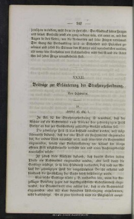XXXII. Beiträge zur Erläuterung der Strafprozeßordnung