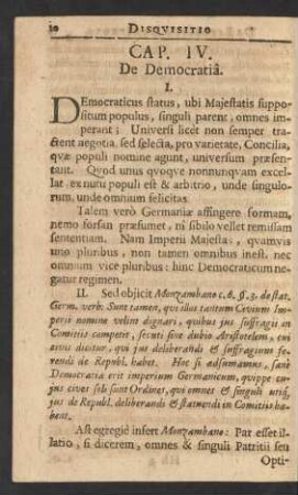 Cap. IV. De Democratia.