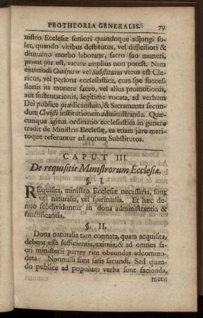 Caput III. De requisitis Ministrorum Ecclesiæ.