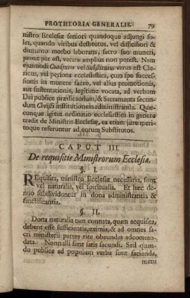 Caput III. De requisitis Ministrorum Ecclesiæ.