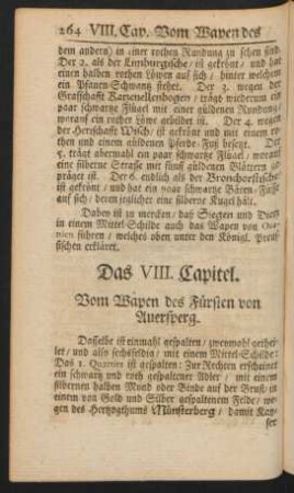 Das VIII. Capitel. Vom Wapen des Fürsten von Auersperg