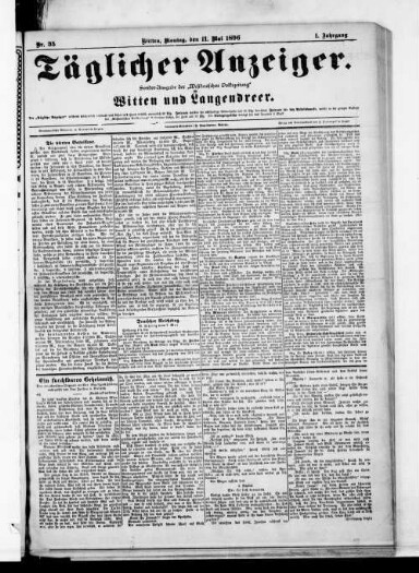 Titelseite einer Zeitung