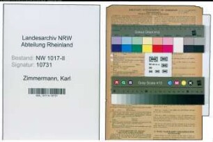 Entnazifizierung Karl Zimmermann , geb. 24.09.1867 (Haendler)