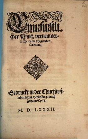 ChurFürstlicher Pfaltz Landt-Recht, [1]