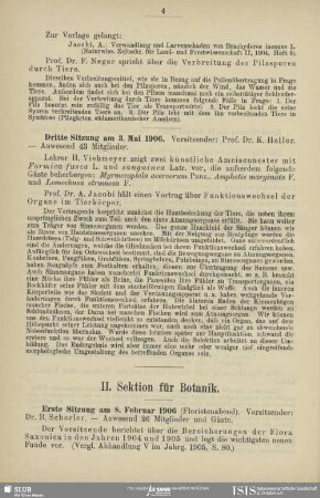 II. Sektion für Botanik