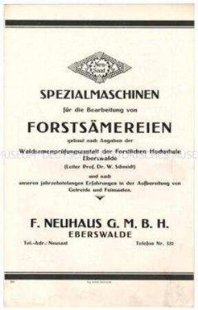 Spezialmaschinen für die Bearbeitung von Forstsämereien