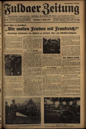 Erste Ausgabe vom Dienstag, den 17. März 1936.