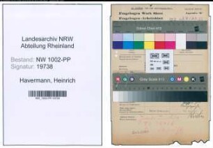 Entnazifizierung Heinrich Havermann , geb. 22.01.1881 (Studienrat)