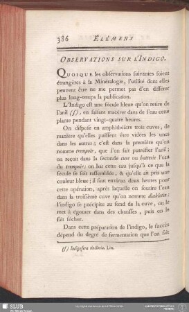 Observations Sur L'Indigo