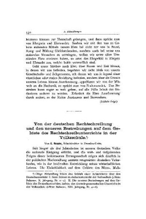 Von der deutschen Rechtschreibung und den neueren Bestrebungen auf dem Gebiete des Rechtschreibunterrichts in der Volksschule