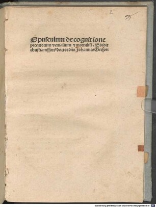 Opusculum de cognitione peccatorum venialium et mortalium