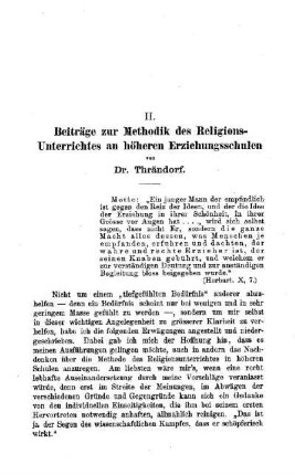 Beiträge zur Methodik des Religions-Unterrichtes an höheren Erziehungsschulen