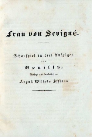 Frau von Sevigné. Schauspiel in drei Aufzügen