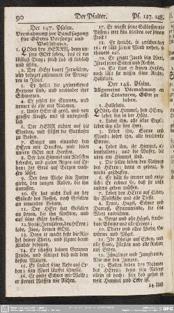 Der 147. Psalm. Vermahnung zur Dancksagung für GOttes Vorsorge und Wohlthaten