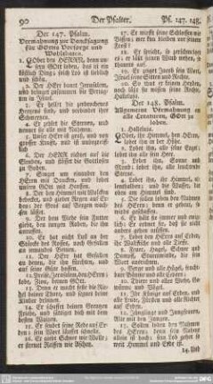 Der 147. Psalm. Vermahnung zur Dancksagung für GOttes Vorsorge und Wohlthaten