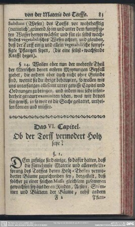 Das VI. Capitel. Ob der Torff vermodert Holtz seye?