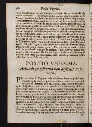 162-179, Positio Vigesima. Actualis praedicatio non destruit universale