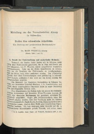 Studien über schwedische Ackerböden.