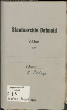 Belegakten zum Heiratsregister der katholischen Gemeinde Löwen, Kreis Warburg (1808-1814)
