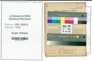 Entnazifizierung Wilhelm Kroell , geb. 30.04.1886 (Schmied)