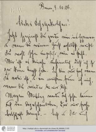 Brief vom 09.10.1908