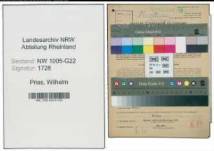 Entnazifizierung Wilhelm Priss , geb. 08.12.1908 (Konditor)