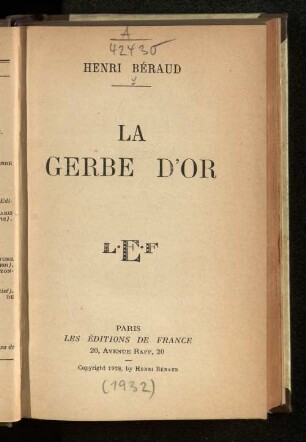 La gerbe d'or