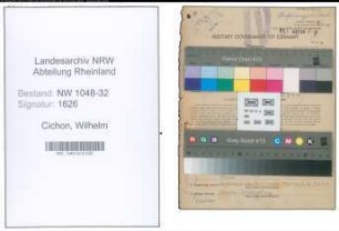 Entnazifizierung Wilhelm Cichon , geb. 06.05.1900 (Beamter)