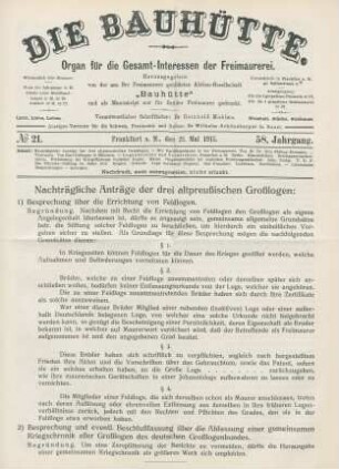 No. 21. Frankfurt a. M., den 23. Mai 1915. 58. Jahrgang.