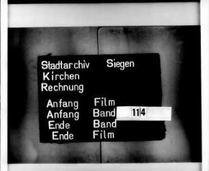 Kirchenrechnung der Stadt Siegen der Kirchmeister Ebert Heser und Hermann Daub