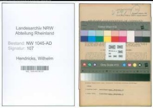 Entnazifizierung Wilhelm Hendricks , geb. 13.06.1899 (Angestellter)