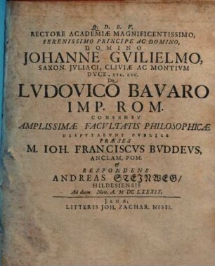 De Ludovico Bavaro Imp. Rom.