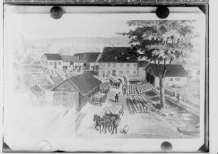 Sägewerk; Gemälde