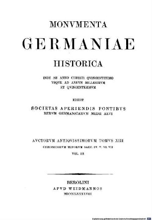 Chronica minora : saec. IV., V., VI., VII., 3