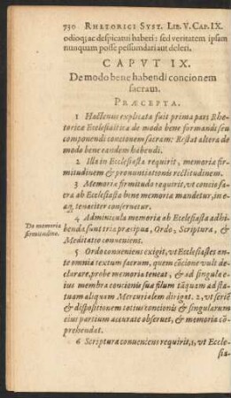 Caput IX. De modo bene habendi concionem sacram.